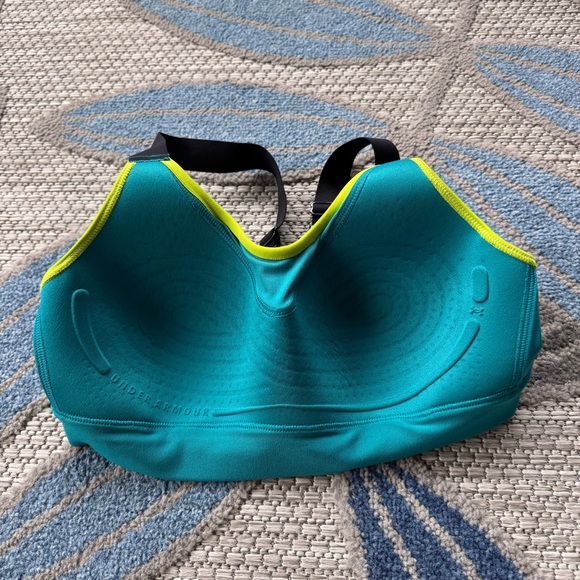 Under Armour Women's UA Infinity High‎ Crossover Sports Bra Size Small Teal Lime - Picture 7 of 7
